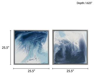Madison Park Blue Lagoon 2 Abstract Blue Lagoon Framed Wall Art