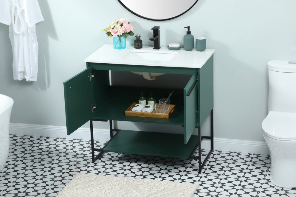 Sue 36" Single Bathroom Vanity, Green