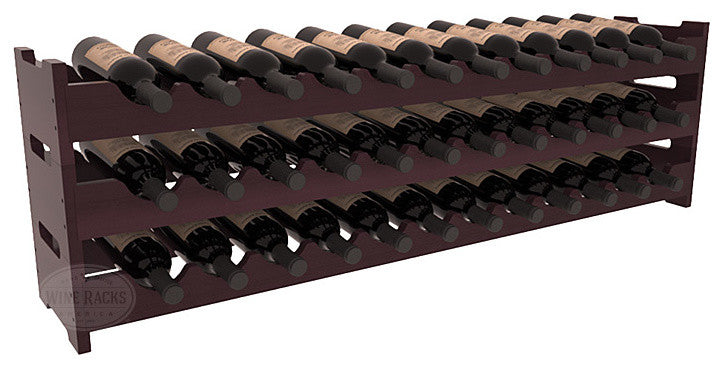36-Bottle Scalloped Wine Rack, Redwood, Burgundy + Satin