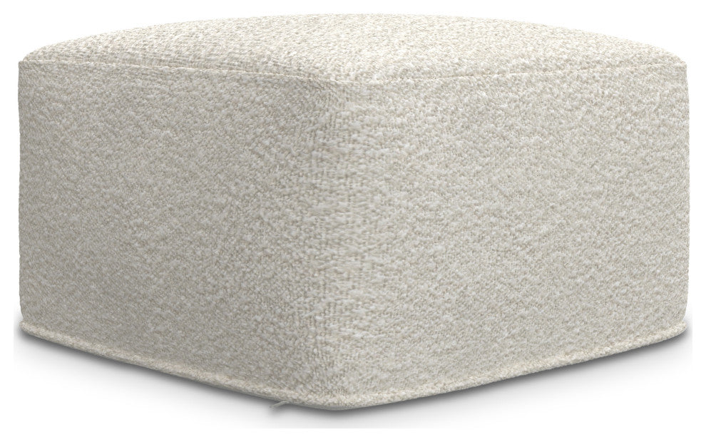 Chantal Square Pouf, Ivory