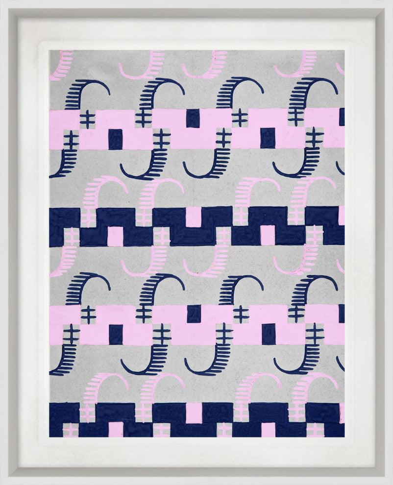 Bermuda Pink And Navy 6, Giclee Reproduction Artwork