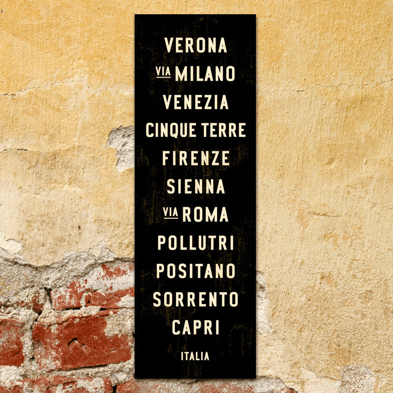 The Italian Subway Sign, Subway Art Print 12x36