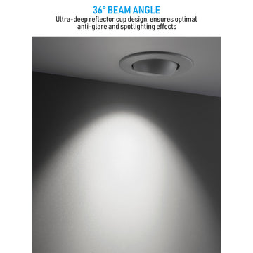 4 Pack 4" LED Gimbal Recessed Light Dimmable, ETL, 5000K Daylight