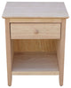 Solid Wood Nightstand With 1 Drawer
