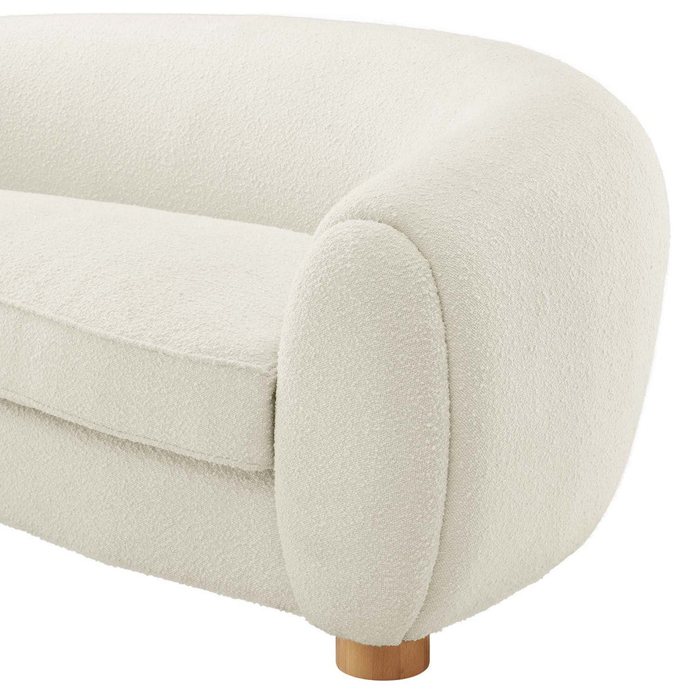 Sofa, Ivory White, Fabric, Modern, Living Lounge Cafe Hotel Lobby Hospitality