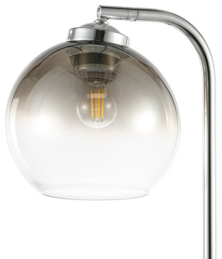 Ada 20" Iron/Glass LED Task Lamp With USB Charging Port, Chrome/Smoke Gray