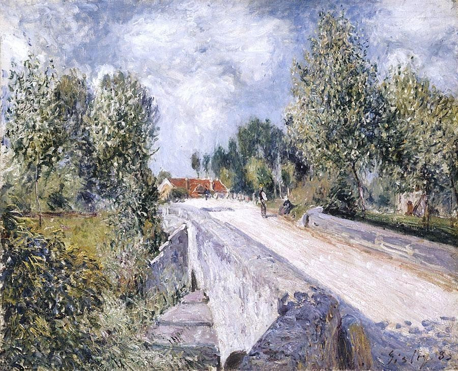 Alfred Sisley Bridge over the Orvanne near Moret Gallery Wrapped Canvas Print