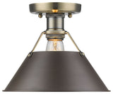 Golden Orwell Flush Mount, Aged Brass, Rubbed Bronze Shade