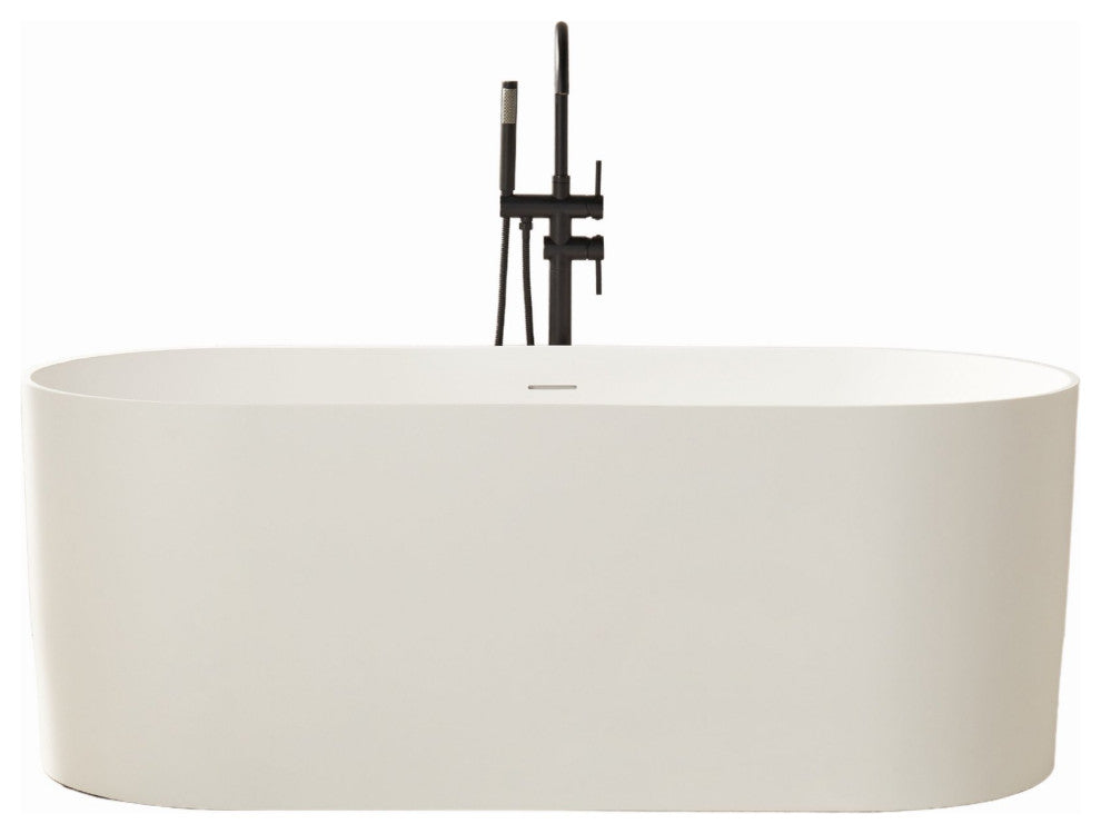 Vanity Art 67" x 32" Freestanding Soaking Stone Resin Bathtub