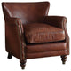 ACME Leeds Top Grain Leather Upholstery Accent Chair in Vintage Dark Brown