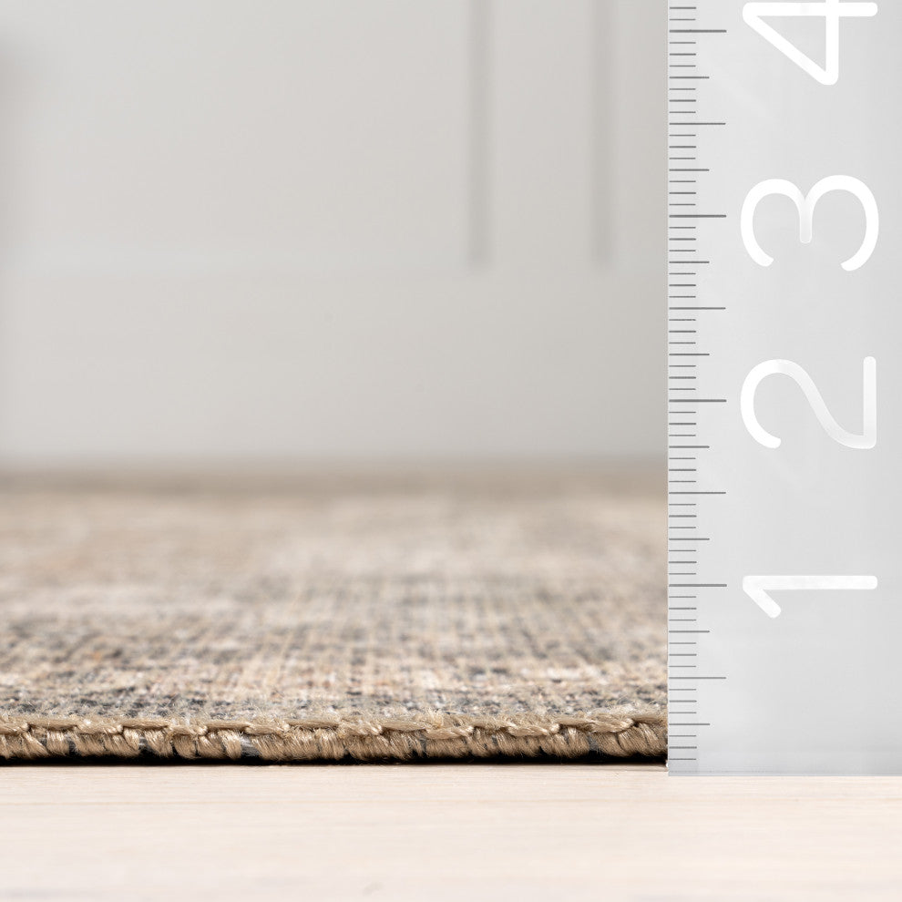 Nuloom Hillstone Collection Traditional Vintage Medallion Rug, Brown 5' x 8'