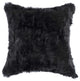 HomeRoots 5" x 18" x 18" 100% Natural Rabbit Fur Black Pillow
