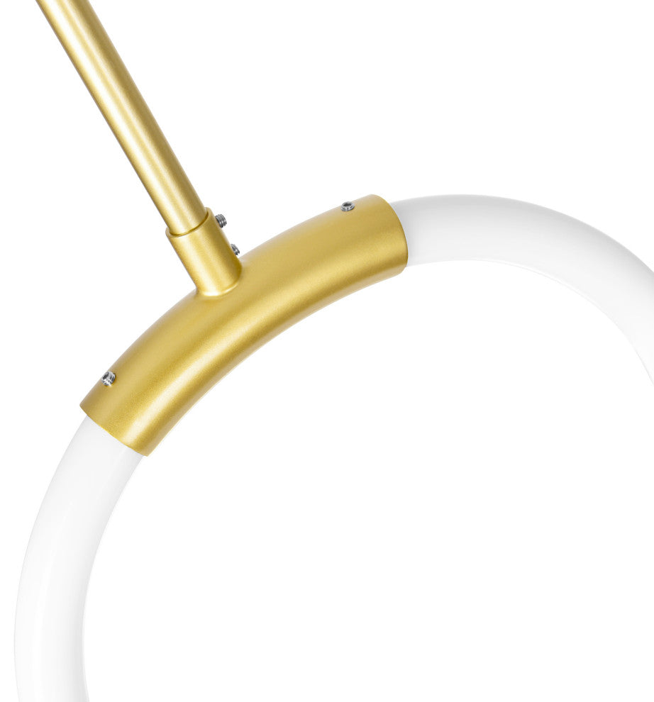 Hoops 1 Light LED Pendant With Satin Gold Finish