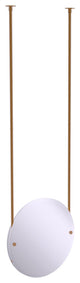 Frameless Round Ceiling Hung Mirror with Beveled Edge, Brushed Bronze
