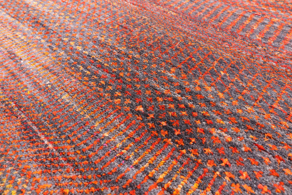 9' Square Wool & Silk Super Savannah Gabbeh Handmade Rug - Q13067