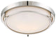 2-Light Flush Mount, Polished Nickel