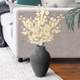 Set of 3 Beige Artificial Eucalyptus Leaf Stem Plant Greenery Branch 36"