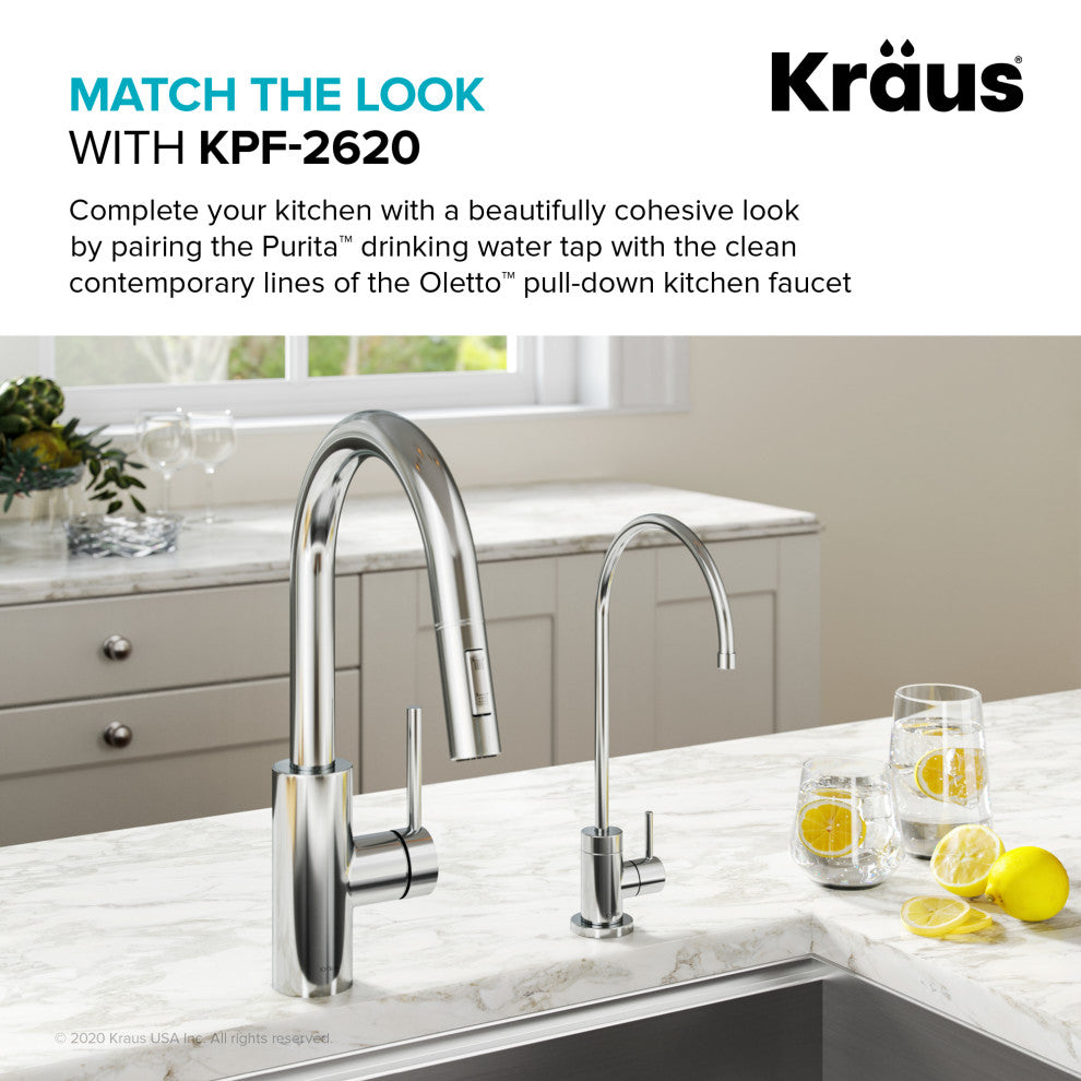 Purita Drinking Water Dispenser Beverage Kitchen Faucet, Chrome