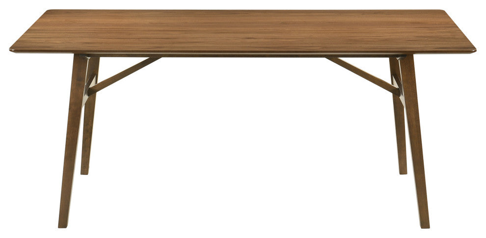 Channell 5-Piece Walnut Wood Dining Table Set With Orange Fabric, Orange, 5 Piece