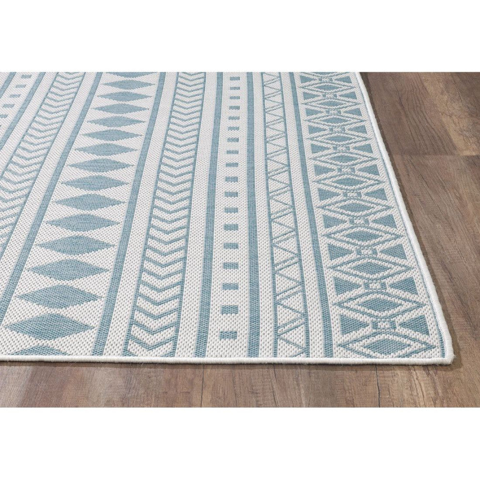 KAS Provo 5777 Ivory/Aqua Natura Area Rug, 5'3"x7'7"