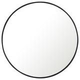 Metal Frame Round Mirror 32" Black Finish