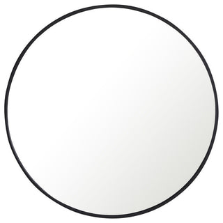 Metal Frame Round Mirror 32" Black Finish