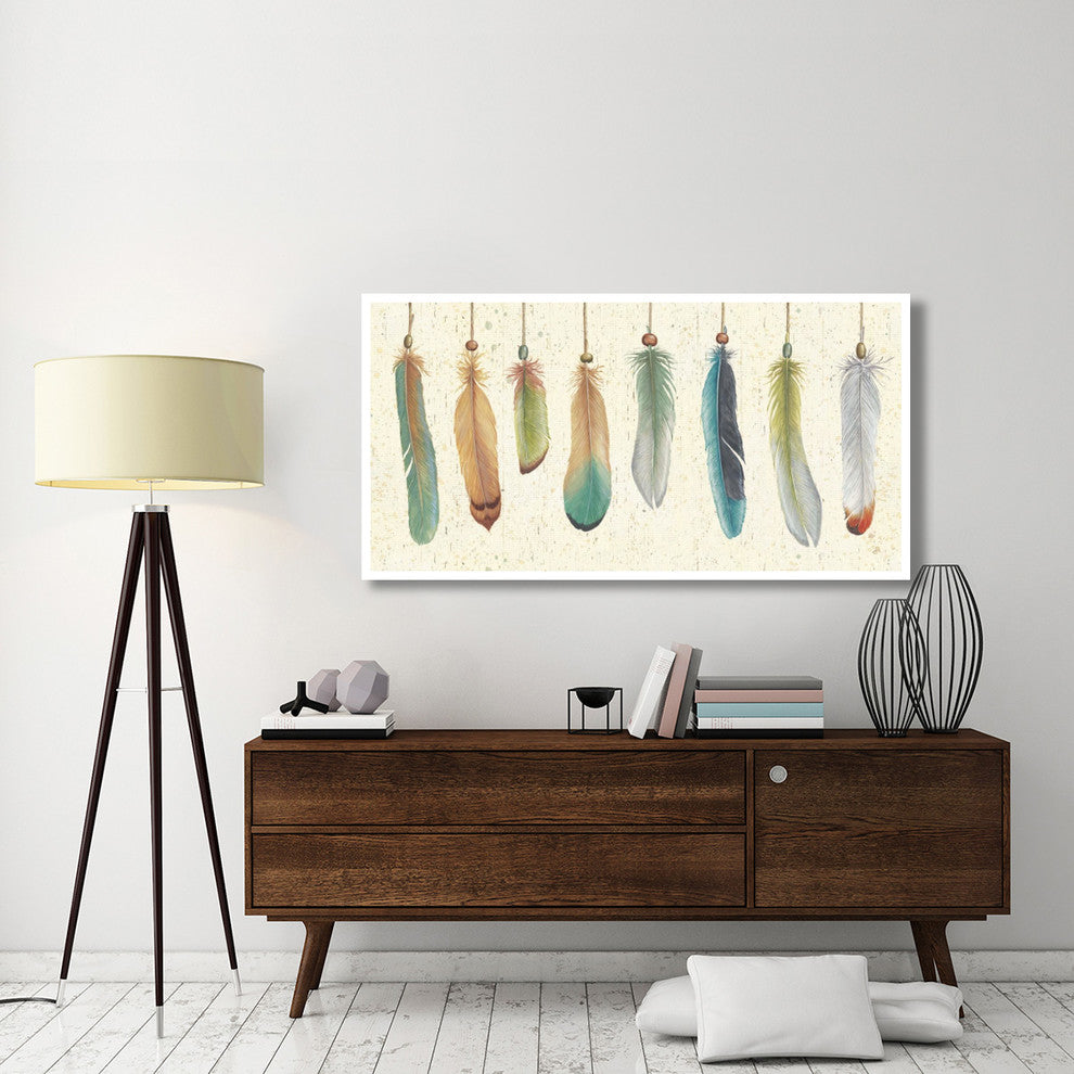 "Feather Tales VIII" Digital Paper Print by Daphne Brissonnet, 62"x32"