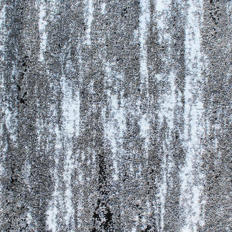 Marian Collection Distressed Olefin Area Rug with Jute Backing, Grey, 2' X 11'