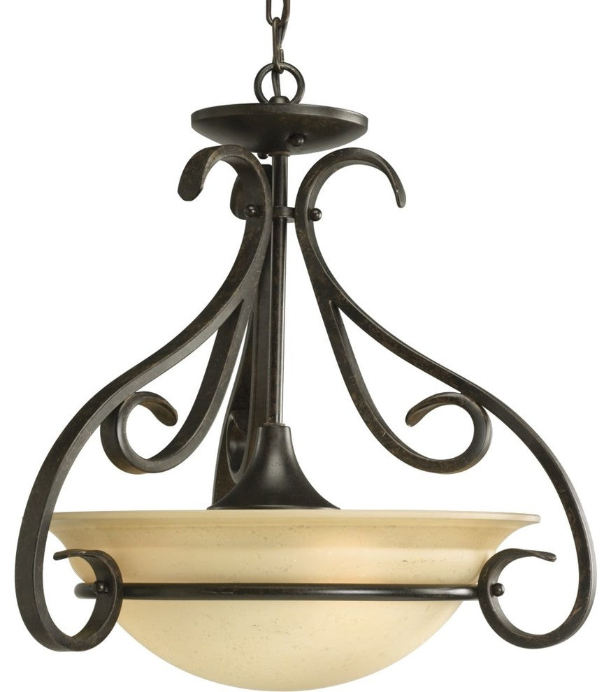 3-Light Foyer, Forged Bronze