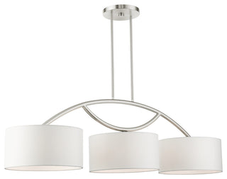Livex Lighting 45983 Meridian 3 Light 51"W Drum Chandelier - Brushed Nickel
