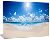 Beautiful Tropical Beach Panorama, Modern Seashore Canvas Art, 40"x30"