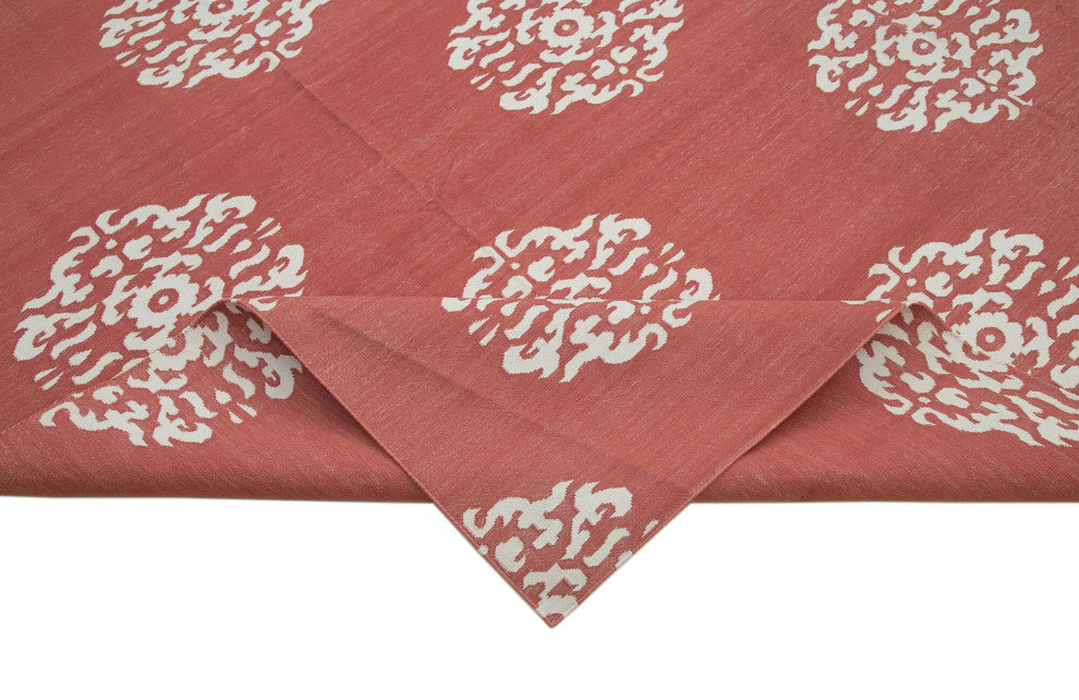 Rug N Carpet - Handmade Wool 8' 10'' x 11' 10'' Geometric Dhurrie Kilim Rug
