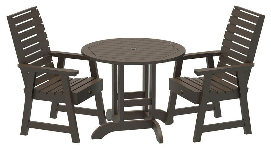 Glennville 3-Piece Round Dining Set, Weathered Acorn