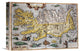"Hand Colored Map of Iceland" Canvas Giclee by Abraham Ortelius, 16"x11"