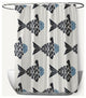 Fish Tales Dusty Smoke 70" w x 73" h Shower Curtain