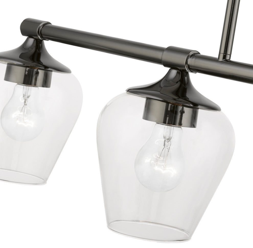 Willow 4 Light Black Chrome Linear Chandelier