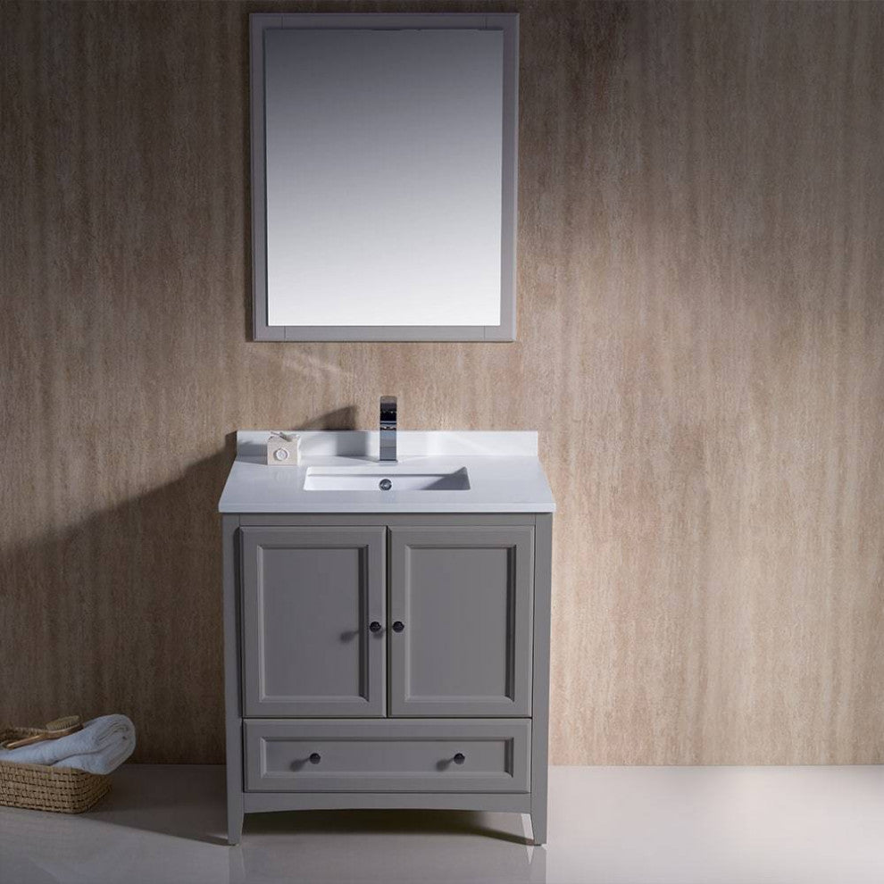 Fresca FVN2030GR Oxford 30" Gray Traditional Bathroom Vanity