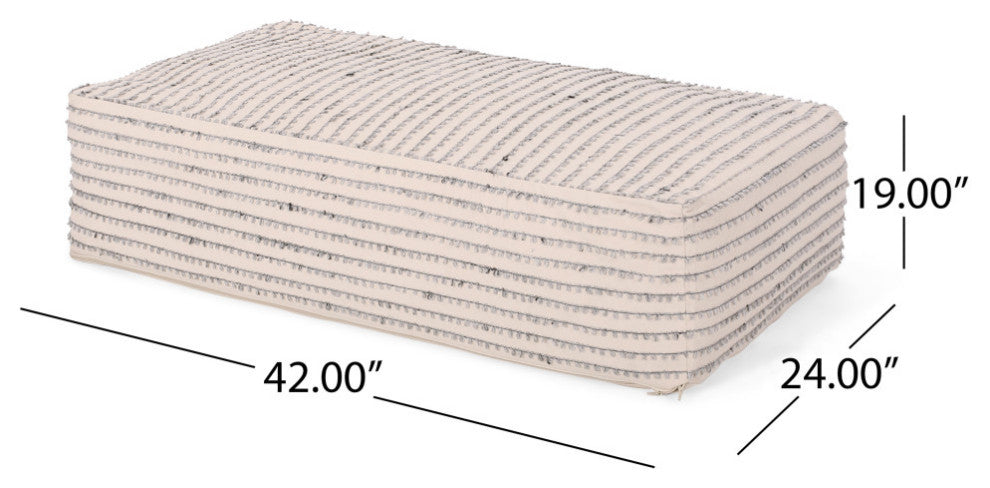 Gaddie Boho Rectangular Bean Bag Ottoman