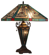 Innes Mission-Style 3 Light Double Lit Table Lamp 16" Wide