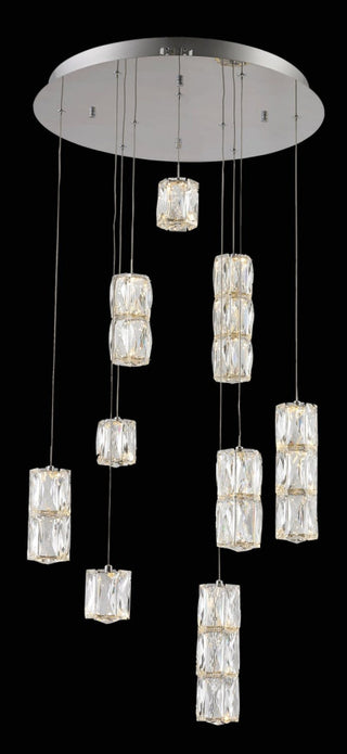 Elegant Lighting 3500D9 Polaris 9 Light 20"W LED Crystal Multi - Chrome