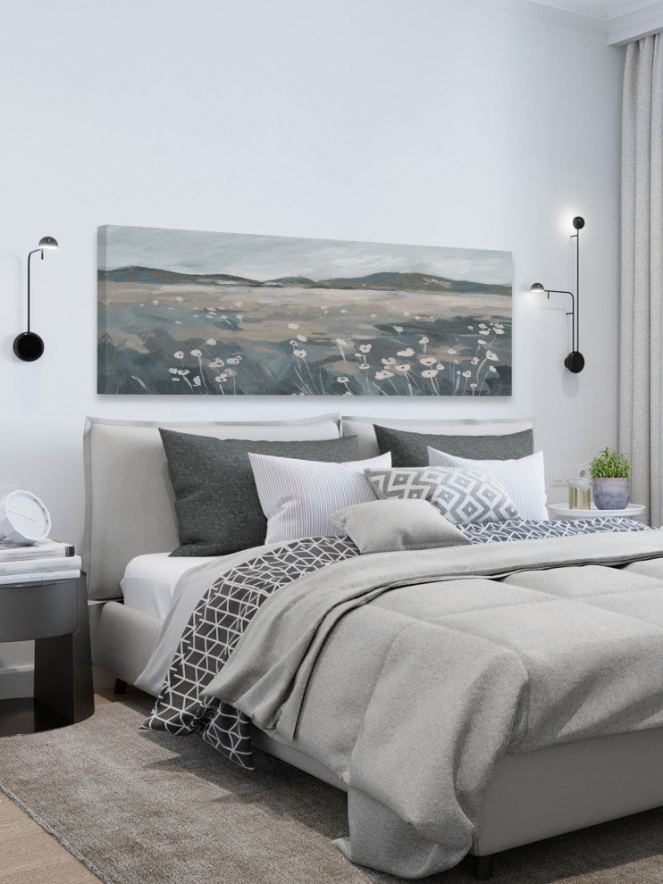 "Wild Poppy Plains" Painting Print on Wrapped Canvas, 30x10