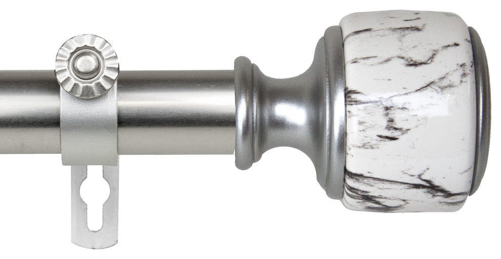 Kaylee 1" Diameter Curtain Rod, Satin Nickel, 28-48"