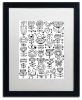 Elizabeth Caldwell 'Birds And Flowers' Art, Black Frame, White Mat, 16x20