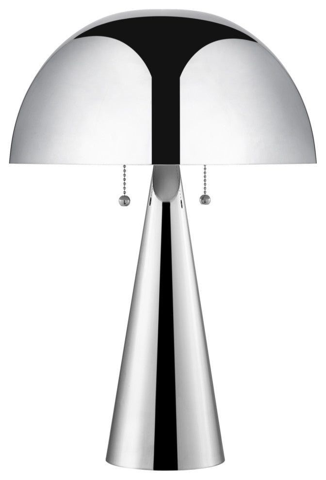 Inspired Home Emmalin Table Lamp, USB Charger, Chrome