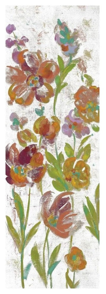 "July Garden Trio II on White" Digital Paper Print by Silvia Vassileva, 14"x38"