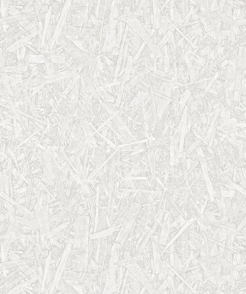 Natural Faux 2, Geometric Stone Wood Rustic Wallpaper, Light Gray, Roll, 21"x33''