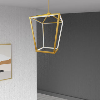 64W Pendant, Aged Brass With White Acrylic Diffuser
