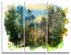 "Colorful Forest Watercolor" Painting Metal Wall Art, 3 Panels, 36"x28"