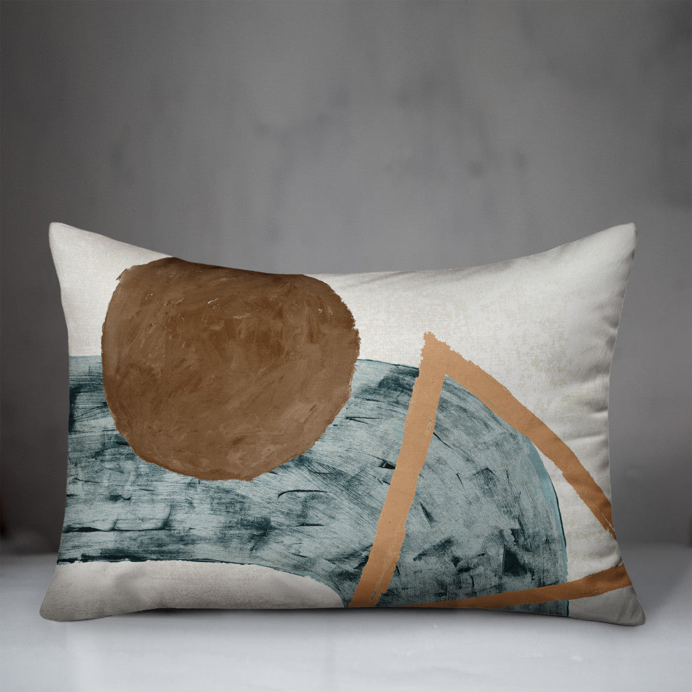 Painted Abstract Shapes 14x20 Spun Poly Pillow