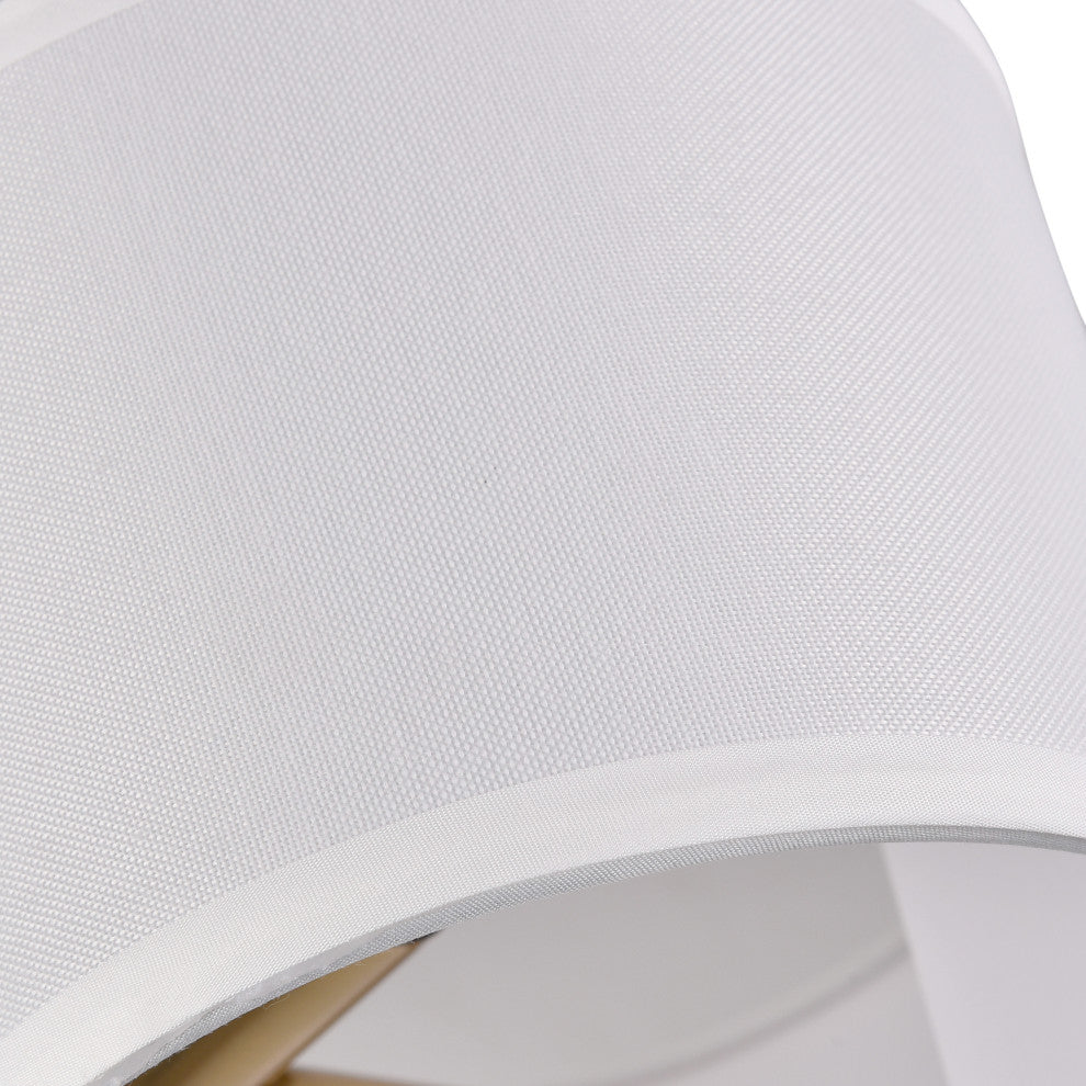 13 Inch 4-Light Semi-Flush Mount Off-White Fabric Drum Shade Ceiling Light